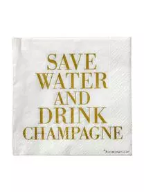 Bloomingville Papier-Servietten Save Water, 20 Stück