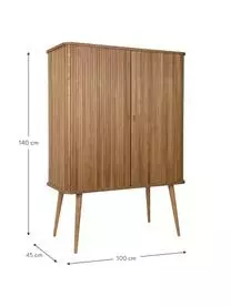 Zuiver Highboard Barbier Mit Schiebetür Und Geriffelter Front 5 Zuiver Highboard Barbier Mit Schiebetür Und Geriffelter Front – Bild 3