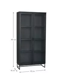 Rowico Schwarze Glasvitrine Everett 5 Rowico Schwarze Glasvitrine Everett – Bild 3