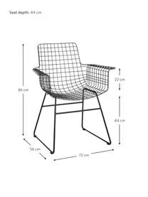HKliving Metall-Armlehnstuhl Wire 5 HKliving Metall-Armlehnstuhl Wire – Bild 3