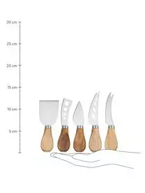Andrea House Silbernes Käsemesser-Set Frija Mit Akazienholzgriff, 5-teilig 5 Andrea House Silbernes Käsemesser-Set Frija Mit Akazienholzgriff, 5-teilig – Bild 3