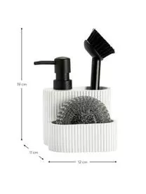 Andrea House Spülmittelspender Poly Mit Schwamm, 3-er Set 4 Andrea House Spülmittelspender Poly Mit Schwamm, 3-er Set – Bild 2