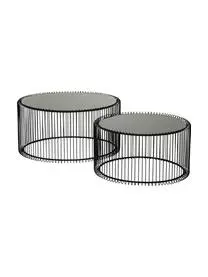 Kare Design Couchtisch-Set Wire Mit Glasplatte, 2-tlg.