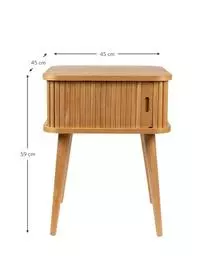 Zuiver Holz-Nachttisch Barbier Mit Schiebetür Und Geriffelter Front 4 Zuiver Holz-Nachttisch Barbier Mit Schiebetür Und Geriffelter Front – Bild 2