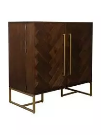 Dutchbone Fischgrät-Barschrank Class Mit Akazienholzfurnier