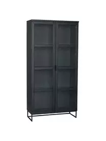Rowico Schwarze Glasvitrine Everett