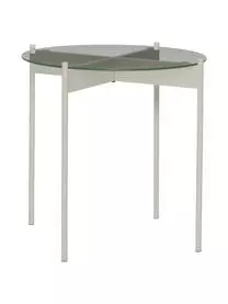 Hübsch Runder Beistelltisch Beam Mit Glasplatte