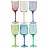 Bitossi Home Mundgeblasene Weingläser Diseguale In Unterschiedlichen Farben Und Formen, 6 Stück