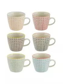 Bloomingville Tassen Carla Mit Kleinem Muster, 6er-Set