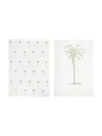 Bloomingville Baumwoll-Geschirrtücher Nala Mit Palmenmotiv, 2 Stück