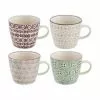 Bloomingville Tassen Karine Mit Kleinem Muster, 4er-Set -Angebote Möbel Store 1692465