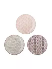 Bloomingville Hangefertigte Frühstücksteller Maya Mit Verspieltem Muster, 3er-Set