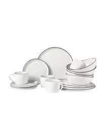 Broste Copenhagen Handgemachtes Frühstücks-Set Salt Aus Porzellan, 4 Personen (16-tlg.)