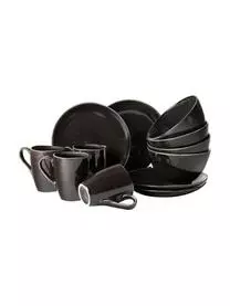 Broste Copenhagen Handgemachtes Frühstücks-Set Nordic Coal, 4 Personen (12-tlg.)