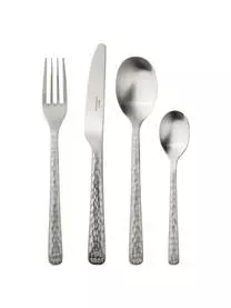 Broste Copenhagen Silbernes Besteck-Set Hune Mit Gehämmerten Griffen, 4 Personen (16-tlg.) 3 Broste Copenhagen Silbernes Besteck-Set Hune Mit Gehämmerten Griffen, 4 Personen (16-tlg.)