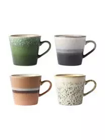 HKliving Handgemachte Tassen 70's, 4er-Set 3 HKliving Handgemachte Tassen 70's, 4er-Set