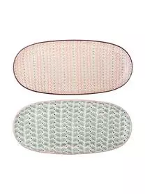 Bloomingville Servierplatten Maya Mit Kleinem Muster, 2er-Set