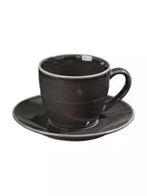 Broste Copenhagen Handgemachte Kaffetasse Nordic Coal Mit Untertasse