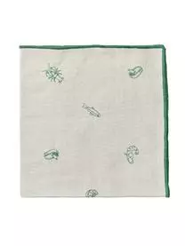 Broste Copenhagen Baumwoll-Servietten Sea Mit Meerestier-Muster, 4 Stück